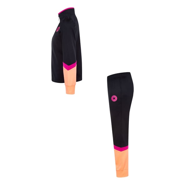 Stand-up collar.Full zip fastening.Ribbed cuffs.Elasticated waistband.Colorblocked design.