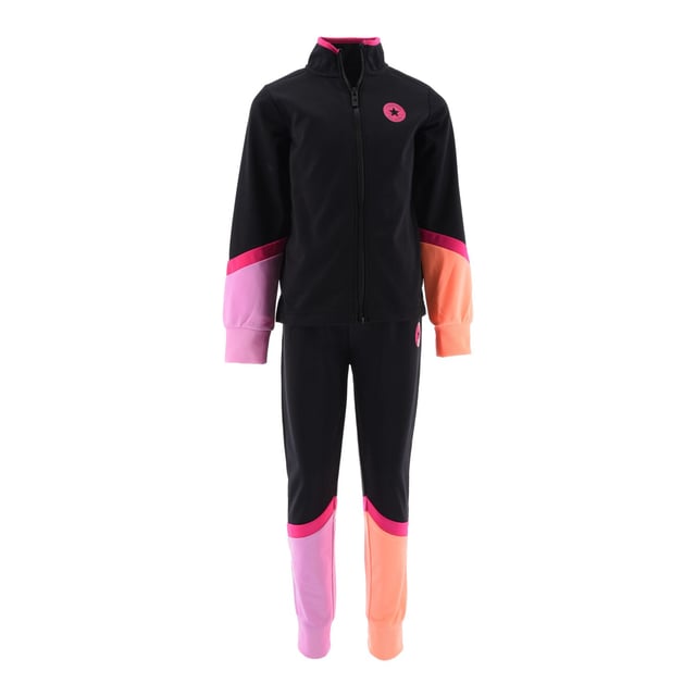 Stand-up collar.Full zip fastening.Ribbed cuffs.Elasticated waistband.Colorblocked design.