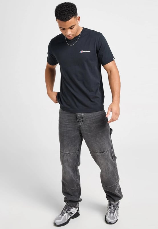 Berghaus Men's Mountain Coordinates T-Shirt in a Black colourway. - - . This tee is cut from soft, durable cotton for total comfort. - - .  It features and ribbed crew neckline and short sleeves for a classic cut and is finished up with a mountain graphic on the back and Berghaus branding on the chest. - - .  model is 6'1" with a 39" chest and wears size M.