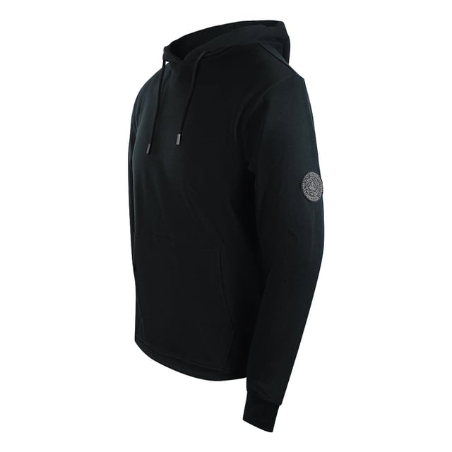 Cavalli Class Effen Zwarte Hoodie De Cavalli Class Plain Black Hoodie is gemaakt van 100% katoen en biedt uitzonderlijk comfort en ademend vermogen voor dagelijks gebruik. Deze herensweater heeft een strak, minimalistisch design in klassiek zwart en is een veelzijdige aanvulling op elke garderobe. Gemaakt in Bangladesh met aandacht voor kwaliteit, combineert hij duurzaamheid met een zacht gevoel op de huid. Perfect om te dragen als laagje of los, deze hoodie biedt zowel stijl als functionaliteit voor je casual outfits. Verrijk je look met een tijdloos item dat eenvoud en eersteklas vakmanschap combineert