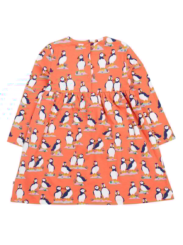 Long sleeved printed dress made from our organic cotton with a touch of elastane for a stretch and comfortable fit. GOTS Organic Certified by Soil Association Certification Licence Number DK22283.