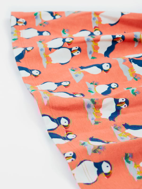 Long sleeved printed dress made from our organic cotton with a touch of elastane for a stretch and comfortable fit. GOTS Organic Certified by Soil Association Certification Licence Number DK22283.