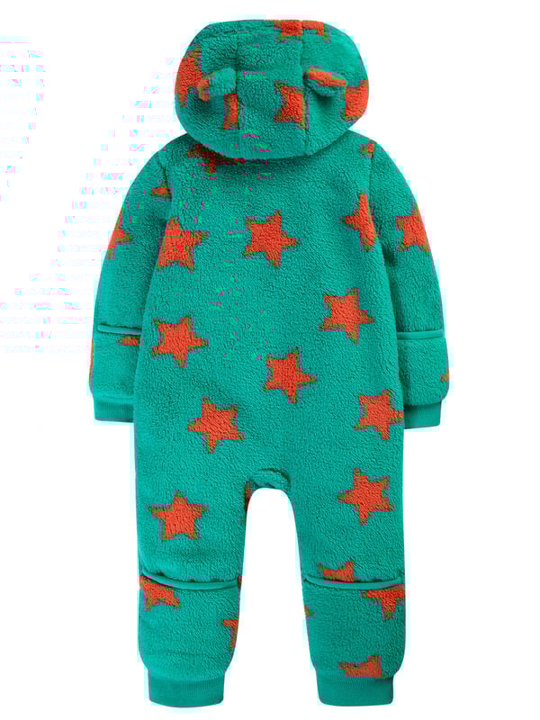Super soft recycled polyester fleece made from recycled textiles, helping to divert end of life clothing and textiles from landfill. Features extended zip opening for easy dressing with protective zip guard. 3 piece panel hood construction for a comfortable fit. For sizes Newborn to 12 months there are fold over foot and hand fleece cuffs to help keep little feet and hands warm when out and about. Part of the Frugi circular Recycle Me! Range, this garment can be recycled once it comes to the end of it's usable life. Oeko-Tex standard 100 certified.