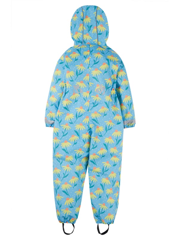 Waterproof all - one suit with fully taped seams, peaked hood, reflective print and piping and adjustable stirrups. Packs away into its own pocket. Waterproof rating 3000HH. PFC free durable water repellent finish. Recycled Polyester made from post-consumer recycled plastic