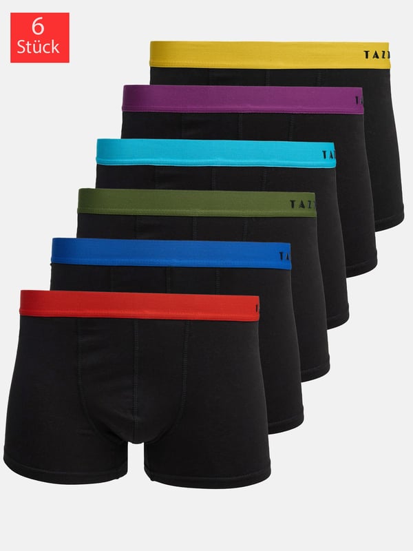 Artikelbeschreibung

Mit ihrem modernen, körpernahen Schnitt und dem schlichten Design sind die Boxershorts von Tazzio im praktischen Mehrfachpack ein zuverlässiges Basic für jeden Tag. Der klassische Schnitt sorgt für eine gute Passform, während der elastische Komfortbund angenehm sitzt und nicht einengt. Einfach, bequem und vielseitig – perfekt für den Alltag.

Design &amp; Extras


	Elastischer Bund mit Logoschriftzug am Bund
	Weiches Material, angenehm auf der Haut
	Ideal für jeden Alltag, Freizeit und Sport
	Einfarbiges Design, Unifarben


Passform


	
Passform: Normal
	
Schnitt: Figurbetont
	
Länge: Kurz
	
Leibhöhe: Normal


Material &amp; Pflege


	
Material Oberstoff: 95% Baumwolle, 5% Elasthan
	
Pflegehinweise: Maschinenwäsche