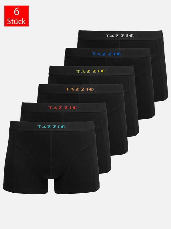 Artikelbeschreibung

Mit ihrem modernen, körpernahen Schnitt und dem schlichten Design sind die Boxershorts von Tazzio im praktischen Mehrfachpack ein zuverlässiges Basic für jeden Tag. Der klassische Schnitt sorgt für eine gute Passform, während der elastische Komfortbund angenehm sitzt und nicht einengt. Einfach, bequem und vielseitig – perfekt für den Alltag.

Design &amp; Extras


	Elastischer Bund mit Logoschriftzug am Bund
	Weiches Material, angenehm auf der Haut
	Ideal für jeden Alltag, Freizeit und Sport
	Einfarbiges Design, Unifarben


Passform


	
Passform: Normal
	
Schnitt: Figurbetont
	
Länge: Kurz
	
Leibhöhe: Normal


Material &amp; Pflege


	
Material Oberstoff: 95% Baumwolle, 5% Elasthan
	
Pflegehinweise: Maschinenwäsche