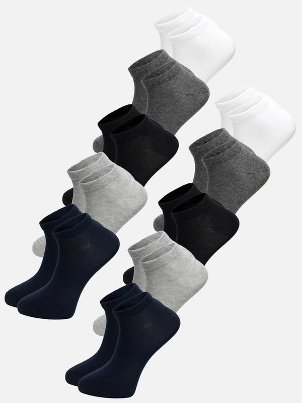 Artikelbeschreibung


	Herren 10er-Pack Sneakersocken von Tazzio
	Bequeme Sneakersocken
	Perfekt für jeden Alltag
	Optimaler Tragekomfort &amp; erstklassiger Sitz
	Hochwertige und weiche Qualität


Passform


	
Länge: Knöchelhoch


Material &amp; Pflege


	
Material Oberstoff: 80% Baumwolle, 18% Polyester, 2% Elasthan
	
Materialkonstruktion: Strick
	
Pflegehinweise: Maschinenwäsche