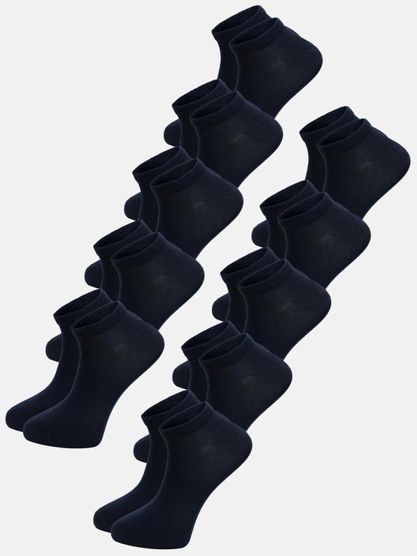 Artikelbeschreibung


	Herren 10er-Pack Sneakersocken von Tazzio
	Bequeme Sneakersocken
	Perfekt für jeden Alltag
	Optimaler Tragekomfort &amp; erstklassiger Sitz
	Hochwertige und weiche Qualität


Passform


	
Länge: Knöchelhoch


Material &amp; Pflege


	
Material Oberstoff: 80% Baumwolle, 18% Polyester, 2% Elasthan
	
Materialkonstruktion: Strick
	
Pflegehinweise: Maschinenwäsche