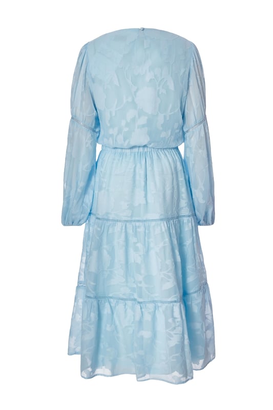 - Jacquard finish - Balloon sleeves - Midi length - Tiered look - Model height: 5'6" - Model wears uk 8 / us 4 / eur 36 - Always check the wash care label - Cool hand wash with mild detergent