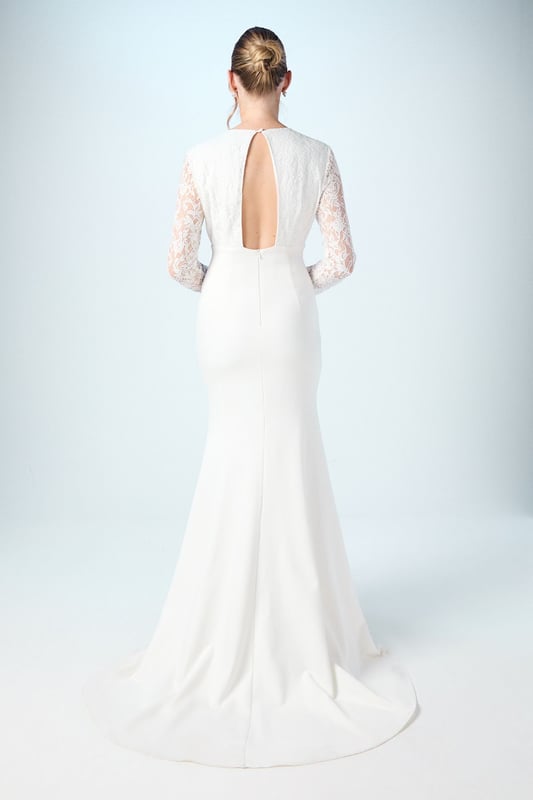 sachin and babi light blue dress WD112 | Backless Fishtail Gown