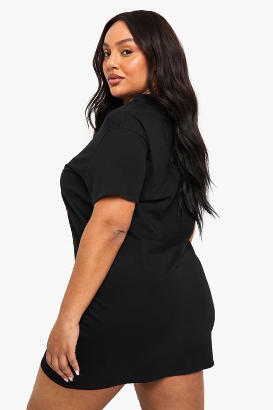 Oversized T-shirt dress with striking leopard print cherry graphic
        Comfortable cotton fabric for all-day wearability
        Relaxed short sleeve design with round neckline
        Mini length silhouette perfect for showcasing your legs
        Versatile piece that can be styled multiple ways for different occasions
    
    Make a bold statement with this playful oversized T-shirt dress from Boohoo. The eye-catching leopard print cherry graphic adds a touch of fun to this casual piece, whilst the relaxed fit ensures maximum comfort without compromising on style. Pair with chunky trainers and a crossbody bag for daytime outings as seen on our model, or dress it up with ankle boots and statement jewellery for evening drinks with the girls. The mini length is perfect for warmer days, but can easily transition into cooler weather when layered with tights and a leather jacket. This versatile dress works brilliantly for family gatherings, casual brunches, or weekend shopping trips - a true wardrobe essential that combines comfort with Boohoo's signature trendy aesthetic.