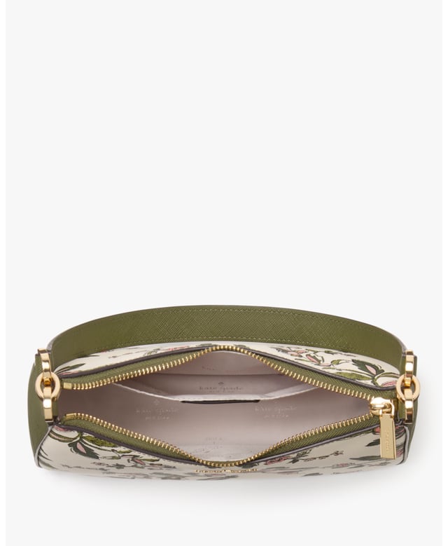 Margot Forest Blooms Printed Convertible Shoulder Bag, Margot Forest Blooms Printed Convertible Shoulder Bag, Fits Iphone 13, Comes W Crossbody Strap, Back Slip Pocket,  Length: 8.00 Cm,  Width: 26.00 Cm,  Height: 19.00 Cm