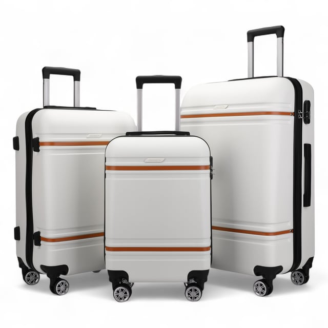 Hartschalen-Creme-Weiß-Kabinenkoffer-Set Robustes ABS Leichtgewicht Reisegepäck Urlaubstasche Werten Sie Ihre Reiseausrüstung mit unserem Hartschalen-Kabinenkoffer auf – er vereint Robustheit, Stil und Funktionalität. Ob auf Geschäftsreise oder im Urlaub – dieses leichte Gepäckstück bietet überlegene Leistung mit einem eleganten und modernen Look.
Eigenschaften:
Stabile ABS-Konstruktion: Leicht und dennoch robust – für hervorragenden Schutz Ihres Gepäcks.
8 leichtgängige Doppelrollen: Mühelose 360°-Manövrierbarkeit für entspanntes Reisen durch Flughäfen und belebte Straßen.
Sicheres Zahlenschloss: Integriertes 3-stelliges Schloss für mehr Sicherheit und ein gutes Gefühl.
Teleskopgriff: Ergonomisch geformt für bequemes Handling.
Vollständig gefütterter Innenraum: Ausgestattet mit elastischen Spanngurten, einer Trennwand mit Reißverschluss und einer Netztasche für Ordnung.
Verfügbare Größen und Spezifikationen:
Handgepäck:
Maße: 36 x 22 x 56 cm
Gewicht: 2,60 kg
Fassungsvermögen: 43 l
Mittel:
Maße: 42 x 25 x 66 cm
Gewicht: 3,40 kg
Fassungsvermögen: 64 l
Groß:
Maße: 48 x 28 x 75 cm
Gewicht: 4,20 kg
Fassungsvermögen: 98 l
Das zeitlose Design sorgt für Eleganz und sorgt dafür, dass Ihr Gepäck leicht zu erkennen ist. Ob Sie mit leichtem Gepäck in der Handgepäckgröße reisen oder mit den mittleren und großen Optionen für eine lange Reise packen – dieser Koffer erfüllt alle Ihre Reisebedürfnisse.
Hinweis: Diese Koffer werden einzeln und nicht im Set verkauft. Bitte wählen Sie daher bei der Bestellung Ihre gewünschte Größe aus.