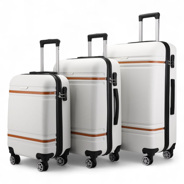 Hartschalen-Creme-Weiß-Kabinenkoffer-Set Robustes ABS Leichtgewicht Reisegepäck Urlaubstasche Werten Sie Ihre Reiseausrüstung mit unserem Hartschalen-Kabinenkoffer auf – er vereint Robustheit, Stil und Funktionalität. Ob auf Geschäftsreise oder im Urlaub – dieses leichte Gepäckstück bietet überlegene Leistung mit einem eleganten und modernen Look.
Eigenschaften:
Stabile ABS-Konstruktion: Leicht und dennoch robust – für hervorragenden Schutz Ihres Gepäcks.
8 leichtgängige Doppelrollen: Mühelose 360°-Manövrierbarkeit für entspanntes Reisen durch Flughäfen und belebte Straßen.
Sicheres Zahlenschloss: Integriertes 3-stelliges Schloss für mehr Sicherheit und ein gutes Gefühl.
Teleskopgriff: Ergonomisch geformt für bequemes Handling.
Vollständig gefütterter Innenraum: Ausgestattet mit elastischen Spanngurten, einer Trennwand mit Reißverschluss und einer Netztasche für Ordnung.
Verfügbare Größen und Spezifikationen:
Handgepäck:
Maße: 36 x 22 x 56 cm
Gewicht: 2,60 kg
Fassungsvermögen: 43 l
Mittel:
Maße: 42 x 25 x 66 cm
Gewicht: 3,40 kg
Fassungsvermögen: 64 l
Groß:
Maße: 48 x 28 x 75 cm
Gewicht: 4,20 kg
Fassungsvermögen: 98 l
Das zeitlose Design sorgt für Eleganz und sorgt dafür, dass Ihr Gepäck leicht zu erkennen ist. Ob Sie mit leichtem Gepäck in der Handgepäckgröße reisen oder mit den mittleren und großen Optionen für eine lange Reise packen – dieser Koffer erfüllt alle Ihre Reisebedürfnisse.
Hinweis: Diese Koffer werden einzeln und nicht im Set verkauft. Bitte wählen Sie daher bei der Bestellung Ihre gewünschte Größe aus.