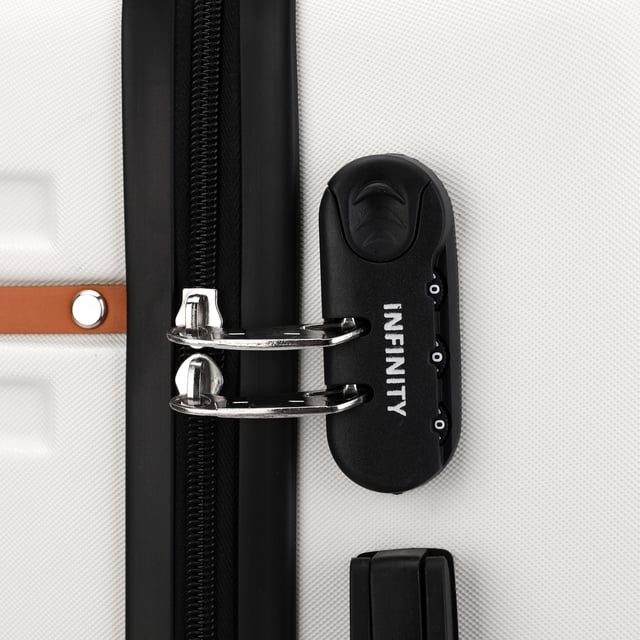 Hartschalen-Creme-Weiß-Kabinenkoffer-Set Robustes ABS Leichtgewicht Reisegepäck Urlaubstasche Werten Sie Ihre Reiseausrüstung mit unserem Hartschalen-Kabinenkoffer auf – er vereint Robustheit, Stil und Funktionalität. Ob auf Geschäftsreise oder im Urlaub – dieses leichte Gepäckstück bietet überlegene Leistung mit einem eleganten und modernen Look.
Eigenschaften:
Stabile ABS-Konstruktion: Leicht und dennoch robust – für hervorragenden Schutz Ihres Gepäcks.
8 leichtgängige Doppelrollen: Mühelose 360°-Manövrierbarkeit für entspanntes Reisen durch Flughäfen und belebte Straßen.
Sicheres Zahlenschloss: Integriertes 3-stelliges Schloss für mehr Sicherheit und ein gutes Gefühl.
Teleskopgriff: Ergonomisch geformt für bequemes Handling.
Vollständig gefütterter Innenraum: Ausgestattet mit elastischen Spanngurten, einer Trennwand mit Reißverschluss und einer Netztasche für Ordnung.
Verfügbare Größen und Spezifikationen:
Handgepäck:
Maße: 36 x 22 x 56 cm
Gewicht: 2,60 kg
Fassungsvermögen: 43 l
Mittel:
Maße: 42 x 25 x 66 cm
Gewicht: 3,40 kg
Fassungsvermögen: 64 l
Groß:
Maße: 48 x 28 x 75 cm
Gewicht: 4,20 kg
Fassungsvermögen: 98 l
Das zeitlose Design sorgt für Eleganz und sorgt dafür, dass Ihr Gepäck leicht zu erkennen ist. Ob Sie mit leichtem Gepäck in der Handgepäckgröße reisen oder mit den mittleren und großen Optionen für eine lange Reise packen – dieser Koffer erfüllt alle Ihre Reisebedürfnisse.
Hinweis: Diese Koffer werden einzeln und nicht im Set verkauft. Bitte wählen Sie daher bei der Bestellung Ihre gewünschte Größe aus.