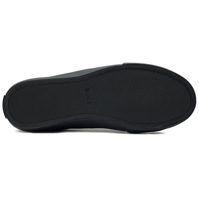 Show up in sleek style and comfort with the BOSS Aiden trainers. These black casual court shoes boast a high-quality leather-look upper, ensuring both durability and a luxe appearance. Underfoot, the robust rubber sole promises superb traction, ideal for urban adventures. The iconic BOSS branding adds a refined touch and designer recognition. Elevate your everyday ensemble with the sophistication of BOSS!