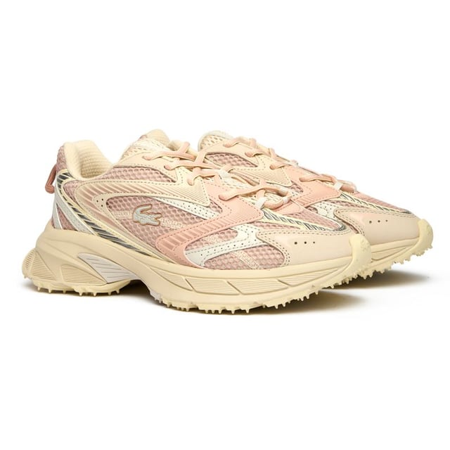Lacoste L003 Neo Shot Trainers Elevate your athleisure collection with the Lacoste L003 Neo Shot trainers. These women's running-inspired kicks blend style and function beautifully in crisp white. The lightweight nylon upper offers breathability, while the rubber sole provides reliable traction. Your feet will thank you for the Ortholite footbed and comfort foam insoles, which work alongside the EVA midsole to cushion every step. With a reinforced heel for added support, these trainers deliver Lacoste's signature sporty elegance for all-day wear.