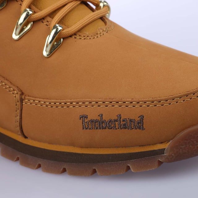 Boys Timberland Euro Rock Lace Up Boot in wheat.- Nubuck Leather upper.- Lace up fastening.- Padded collar.- Contrast collar and sole stripe.- Branding to heel side and tongue.- Anti-fatigue removable footbed.- ReBOTL fabric lining containing at least 50% recycled plastic.- Gripstick rubber.- Ref: A43PR2311