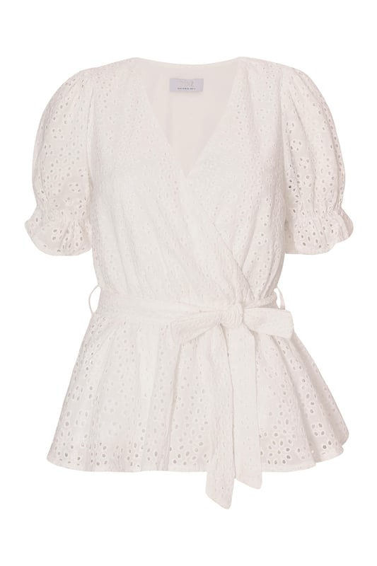 - Embroidered pattern - V neckline - Puff sleeves - Wrap style - Model height: 5'9" - Model wears uk 8 / us 4 / eur 36 - Always check the wash care label - Cool hand wash with mild detergent