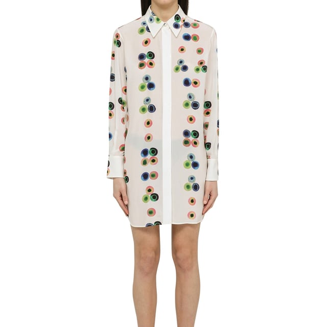 Vestido camisero de CHLOE - Composición: 100% Seda - Mangas largas - Cierre con botones delanteros - Lavado a mano - Estampado multicolor - Bajo redondeado - Hecho en Italia - Género: MUJER -