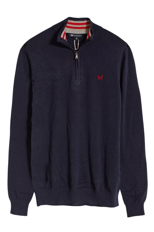Made from pure cotton, this sweater is perfect for year-round wear. Featuring a zip neck with contrast stripes inside neckline, and an embroidered crew oars logo on the chest. This sweater exudes sophistication and luxury.

29" Shoulder to Hem.