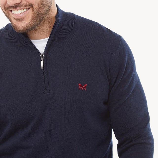 Made from pure cotton, this sweater is perfect for year-round wear. Featuring a zip neck with contrast stripes inside neckline, and an embroidered crew oars logo on the chest. This sweater exudes sophistication and luxury.

29" Shoulder to Hem.