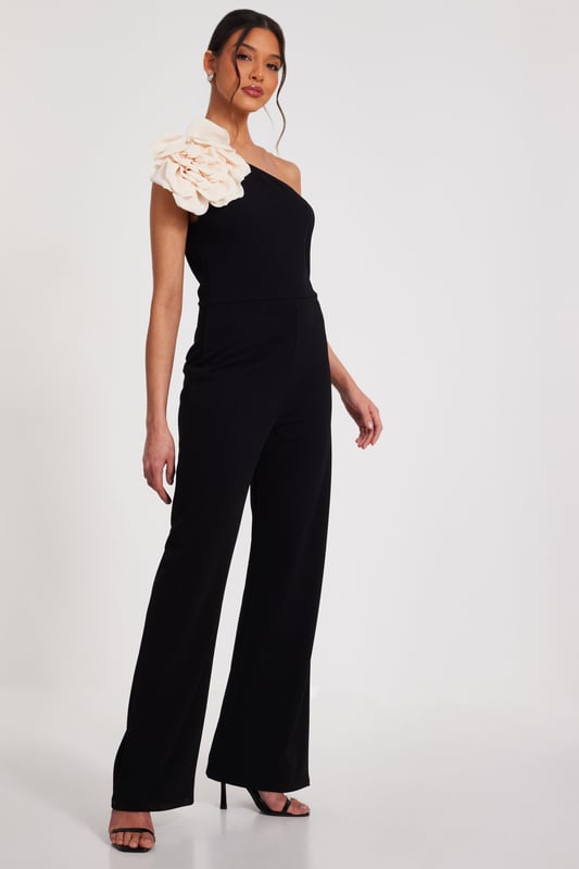 - Asymmetric neckline - Floral detail - Wide leg - Model height: 5'8" - Model wears uk 8 / us 4 / eur 36 - Always check the wash care label - Cool hand wash with mild detergent