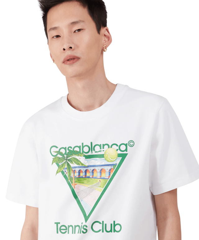Product Features:

• Brand: Casablanca

• Model:  MPS25-JTS-001-19-FLANNELS

• Style: Short Sleeve Crewneck T-Shirt

• Color: Classic White

• Material: Soft, breathable cotton jersey for all-day comfort

• Design: Iconic “Tennis Club” graphic print at front – a signature Casablanca look

• Fit: Relaxed fit (true to size)

• Made in Portugal

Why You’ll Love It:

This Casablanca tee combines contemporary streetwear aesthetics with athletic-inspired heritage. The Tennis Club icon print adds a bold visual statement, making it a standout piece whether you’re courtside or curbside. Crafted with meticulous attention to detail, this shirt showcases the high-quality construction Casablanca is known for.

Condition:

Brand New with Tags (100% Authentic)

Perfect For:

• Fashion-forward everyday wear

• Fans of elevated streetwear

• Collectors of Casablanca clothing