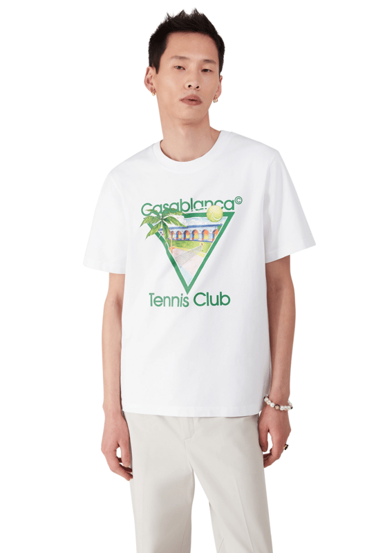 Product Features:

• Brand: Casablanca

• Model:  MPS25-JTS-001-19-FLANNELS

• Style: Short Sleeve Crewneck T-Shirt

• Color: Classic White

• Material: Soft, breathable cotton jersey for all-day comfort

• Design: Iconic “Tennis Club” graphic print at front – a signature Casablanca look

• Fit: Relaxed fit (true to size)

• Made in Portugal

Why You’ll Love It:

This Casablanca tee combines contemporary streetwear aesthetics with athletic-inspired heritage. The Tennis Club icon print adds a bold visual statement, making it a standout piece whether you’re courtside or curbside. Crafted with meticulous attention to detail, this shirt showcases the high-quality construction Casablanca is known for.

Condition:

Brand New with Tags (100% Authentic)

Perfect For:

• Fashion-forward everyday wear

• Fans of elevated streetwear

• Collectors of Casablanca clothing