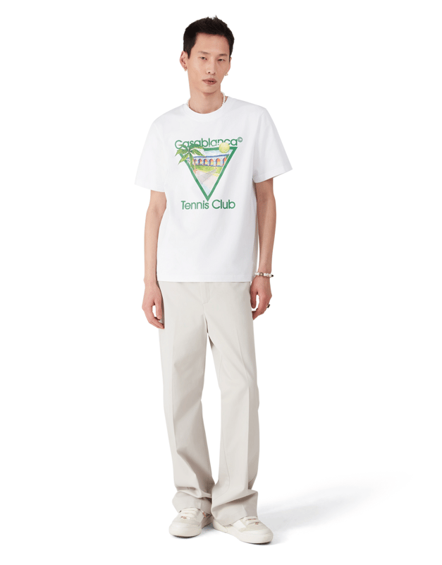 Product Features:

• Brand: Casablanca

• Model:  MPS25-JTS-001-19-FLANNELS

• Style: Short Sleeve Crewneck T-Shirt

• Color: Classic White

• Material: Soft, breathable cotton jersey for all-day comfort

• Design: Iconic “Tennis Club” graphic print at front – a signature Casablanca look

• Fit: Relaxed fit (true to size)

• Made in Portugal

Why You’ll Love It:

This Casablanca tee combines contemporary streetwear aesthetics with athletic-inspired heritage. The Tennis Club icon print adds a bold visual statement, making it a standout piece whether you’re courtside or curbside. Crafted with meticulous attention to detail, this shirt showcases the high-quality construction Casablanca is known for.

Condition:

Brand New with Tags (100% Authentic)

Perfect For:

• Fashion-forward everyday wear

• Fans of elevated streetwear

• Collectors of Casablanca clothing