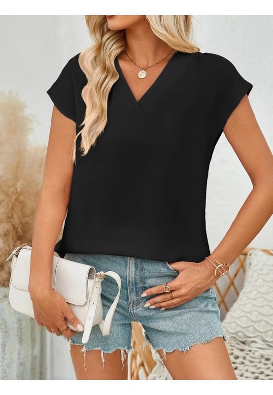 Basic style
  No stretch
  Material composition: 100% polyester
  Care instructions: Machine wash cold tumble dry low
  Imported
  Product Measurements (in inches):
  Size S (US 4): Bust 38.6 Top Length 25.6 Shoulder 22
  Size M (US 6/8): Bust 40.6 Top Length 26 Shoulder 23
  Size L (US 10/12): Bust 42.5 Top Length 26.4 Shoulder 24
  Size XL (US 14/16): Bust 45.3 Top Length 26.8 Shoulder 25.4
  Size 2XL (US 18): Bust 48 Top Length 27.2 Shoulder 26.8