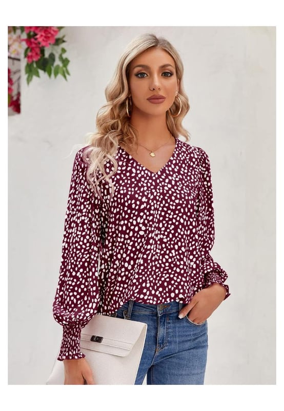 Basic style
  Sheer: Opaque
  Stretch: No stretch
  Material composition: 100% polyester
  Care instructions: Machine wash cold. Tumble dry low.
  Imported
  S: front length 25.4 in sleeve length 23.8 in bust 37.4 in
  M: front length 25.7 in sleeve length 24.2 in bust 39.4 in
  L: front length 26.1 in sleeve length 24.6 in bust 41.3 in
  XL: front length 26.5 in sleeve length 25 in bust 44.5 in
