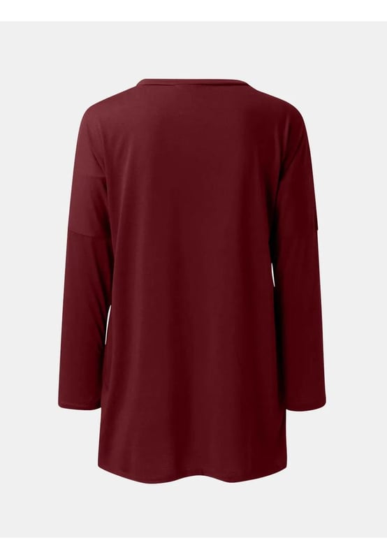 Camiseta de manga larga con cuello redondo de tamano completo.
  Con bolsillo.
  Opaca.
  Ligeramente elastica.
  Composicion del material: 95% poliester 5% spandex.
  Instrucciones de cuidado: Lavar a maquina con agua fria secar en secadora a temperatura baja.
  Importado.
  Disponible en tallas de la S a la 3XL.