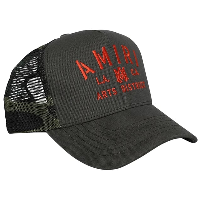 Elevate your streetwear game with the Amiri Stencil Military Green Trucker Hat. Crafted from 100% cotton, this hat offers breathable comfort and durability for everyday wear. Its military green shade and bold stencil design add a rugged, stylish edge to any outfit. Made in the USA, it reflects quality craftsmanship and attention to detail. Perfect for those who want to combine fashion with function, this trucker hat is a versatile accessory that keeps you cool and confident wherever you go. Make a statement with a hat that stands out and lasts