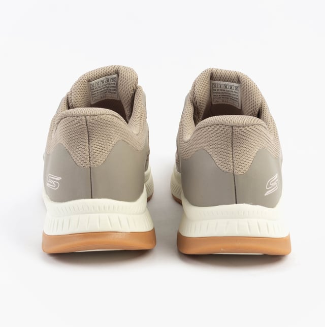 This women's fitness trainer features a synthetic and mesh upper with air-cooled memory foam for comfort. The low-top design with a rubber sole offers relaxed fit and easy slip-in wear