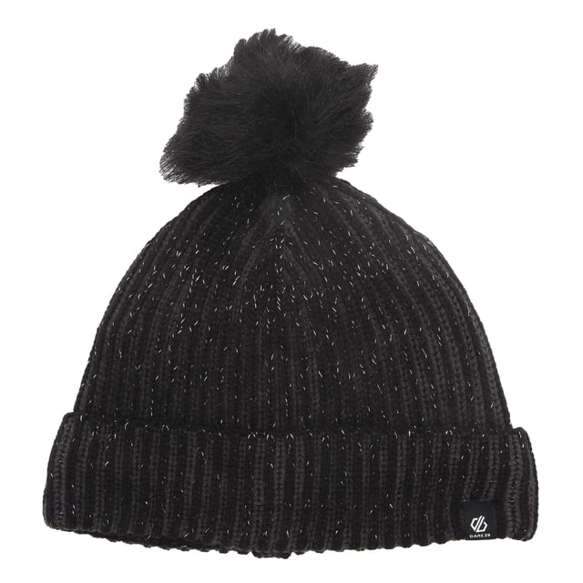 50% Acryl, 50% Gerecycled Polyester. Voering: Fleece. Stof: Gebreid, Geribd. Ontwerp: Logo. Faux Fur Pom Pom, omgeslagen manchet.