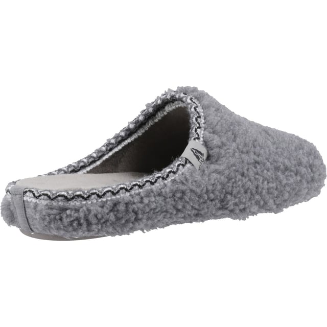 Hush Puppies Good Textile Women's Grey Slippers The Good Slipper Teddy Mule features a recycled teddy upper, plush lining, a 100% recycled padded insole, and natural rubber outsole. It's crafted to do good for your toes and the planet! Life's just better in Hush Puppies.