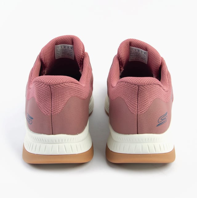 The Skechers BOBS SQUAD 4 trainers feature a synthetic and mesh upper with air-cooled memory foam for comfort. Designed for casual fitness, they have a low-top style with a rubber sole and lace-up closure