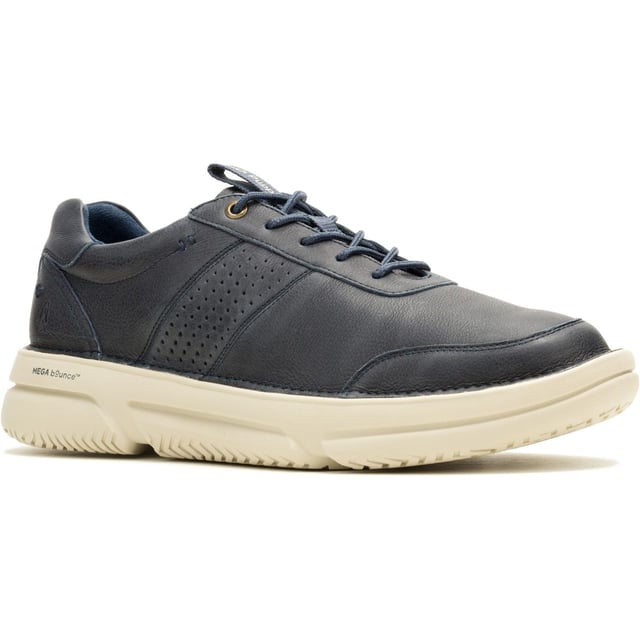 Hush Puppies Baylor Leder Herren Sneakers in Marineblau Der Baylor ist so bequem und vielseitig, dass wir glauben, es ist der einzige Schuh, den Sie brauchen werden. Mit dem federnden Komfort unserer MEGABounce-Technologie und ultra-vielseitigen Heritage-Stilen.