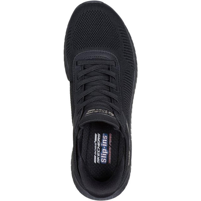 Step into athletic style and comfort wearing the BOBS Sport Squad Chaos Current Muse. Designed with our Exclusive Heel Pillow, this fashion style features an engineered knit upper with stretch laces and a cushioned Skechers Memory Foam insole