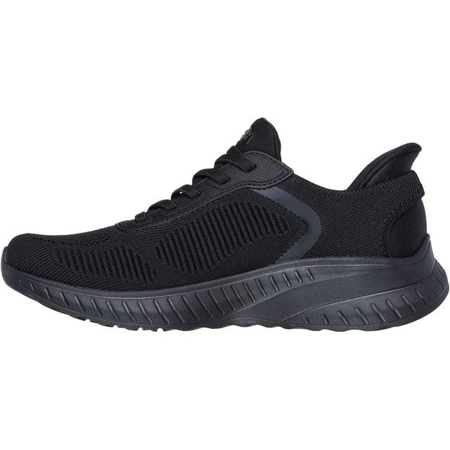Step into athletic style and comfort wearing the BOBS Sport Squad Chaos Current Muse. Designed with our Exclusive Heel Pillow, this fashion style features an engineered knit upper with stretch laces and a cushioned Skechers Memory Foam insole