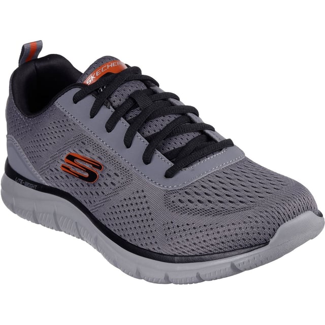 Train in lightweight comfort and sporty style wearing Skechers Track Leshur. This sleek lace-up features an engineered mesh and synthetic upper with a cushioned Skechers Memory Foam comfort insole.