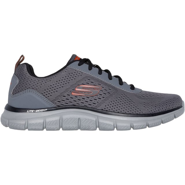 Train in lightweight comfort and sporty style wearing Skechers Track Leshur. This sleek lace-up features an engineered mesh and synthetic upper with a cushioned Skechers Memory Foam comfort insole.