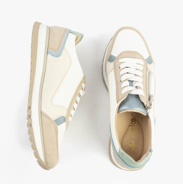 These casual trainers feature synthetic leather uppers, breathable design, and a wide fit. Low heel and low-top style make them comfortable for everyday wear