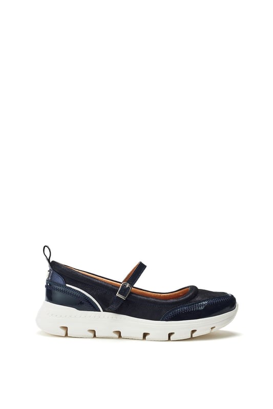 Discover Enchant, hybrid style Mary Jane. This style features a classic Mary Jane silhouette, with a strap for a secure fit, on a sporty sole making it ideal for when you're on the go. The cushioned sole provides comfortable wear.