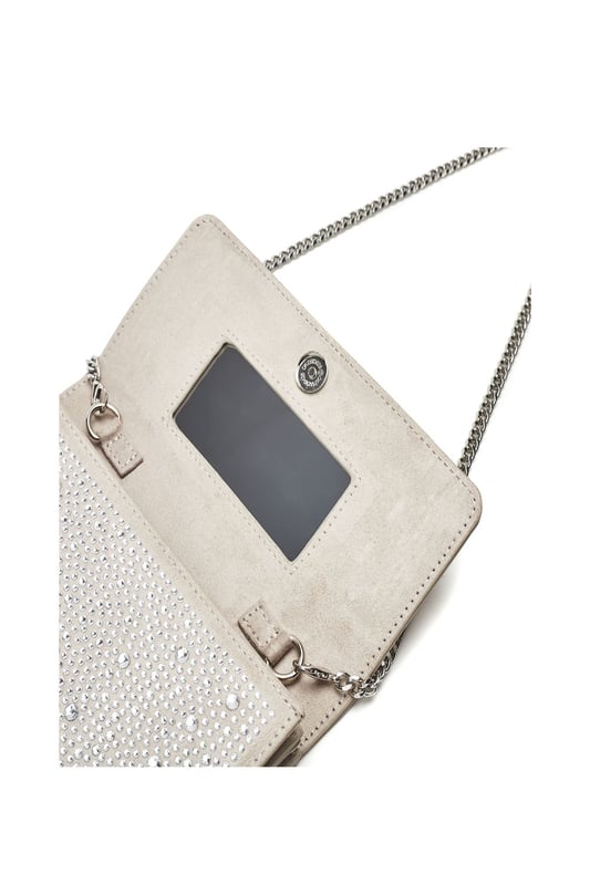 Meet the perfect match with Christiie bag which can be matched effortlessly with our Christiie shoes. This clutch features external hotfix gems with 2 main internal compartments and a built in mirror. The metal chain strap can be wrapped around the flap to shorten to suit your style. Complete with satin lining for a super luxurious feel.