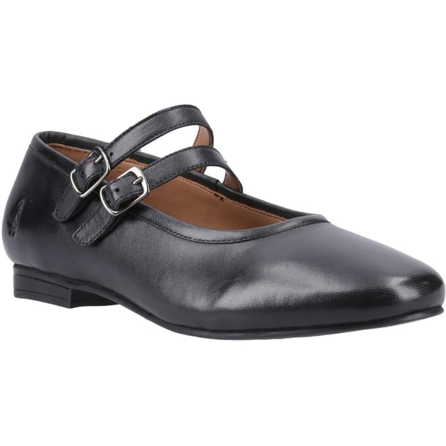Hush Puppies Nancy Mary Jane Damen Schwarze Lederschuhe Ein Twist unserer klassischen Nancy, mit echtem Wildleder- oder Leder-Obermaterial, Memory-Foam-Komfort-Innensohle und doppeltem Mary Jane Riemen mit verstellbarer Schnallenverschluss