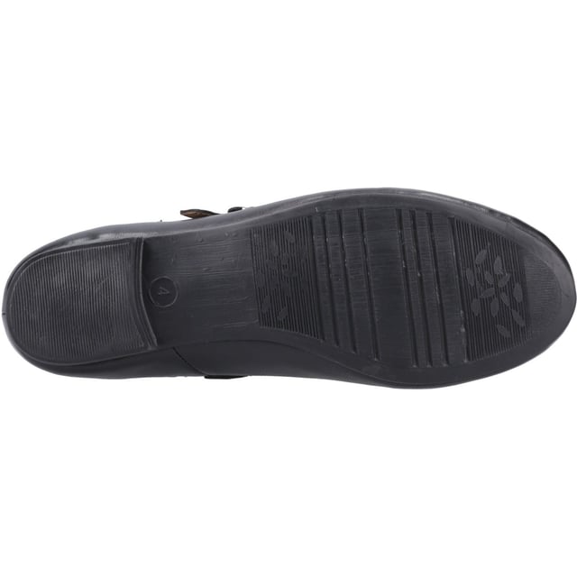 Hush Puppies Nancy Mary Jane Damen Schwarze Lederschuhe Ein Twist unserer klassischen Nancy, mit echtem Wildleder- oder Leder-Obermaterial, Memory-Foam-Komfort-Innensohle und doppeltem Mary Jane Riemen mit verstellbarer Schnallenverschluss