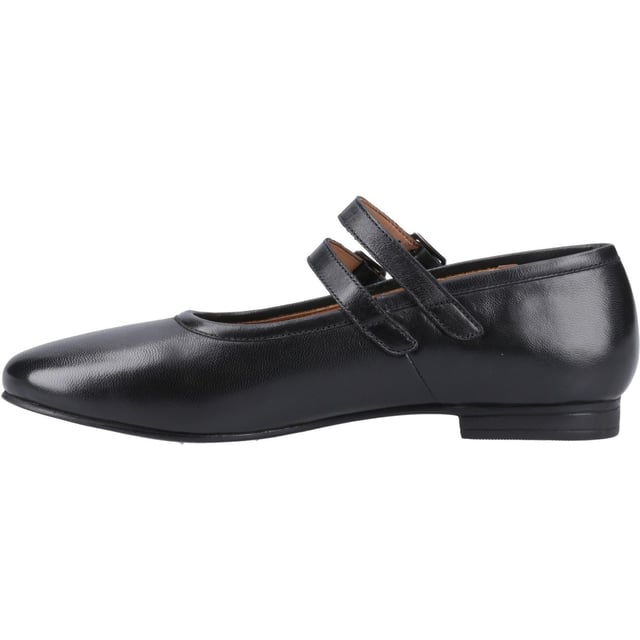 Hush Puppies Nancy Mary Jane Damen Schwarze Lederschuhe Ein Twist unserer klassischen Nancy, mit echtem Wildleder- oder Leder-Obermaterial, Memory-Foam-Komfort-Innensohle und doppeltem Mary Jane Riemen mit verstellbarer Schnallenverschluss