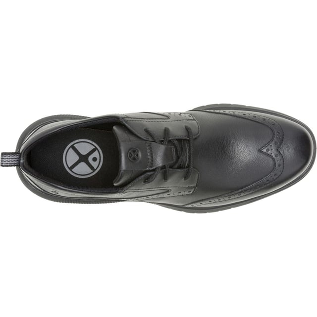 Hush Puppies Advance Leder Herrenschuhe In Schwarz/Schwarz Mit Schnürung Mit unserer berüchtigten Bounce-Innensohle konstruiert, bietet der Advance Wingtip extreme Dämpfung und gibt bei jedem Schritt Energie zurück. Neben seiner stilvollen Form töten die antimikrobiellen Futterstoffe im Schuh Mikroben bei Kontakt.